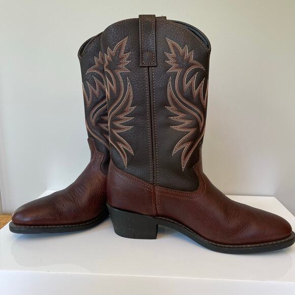 Men’s Laredo Western Leather Boots Sz 8.5 D Copper Kettle Trucker 4243 - Picture 6 of 11